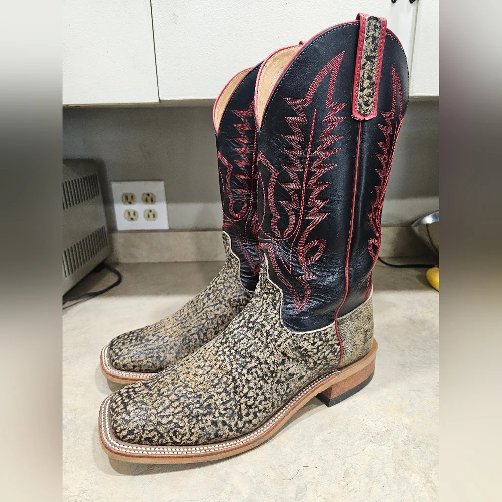 Men's 11.5 Anderson Bean Genuine Giraffe Square Toe Cowboy Boots - Picture 7 of 16